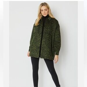 Zara Green/Black Safary Animal Print Jacket